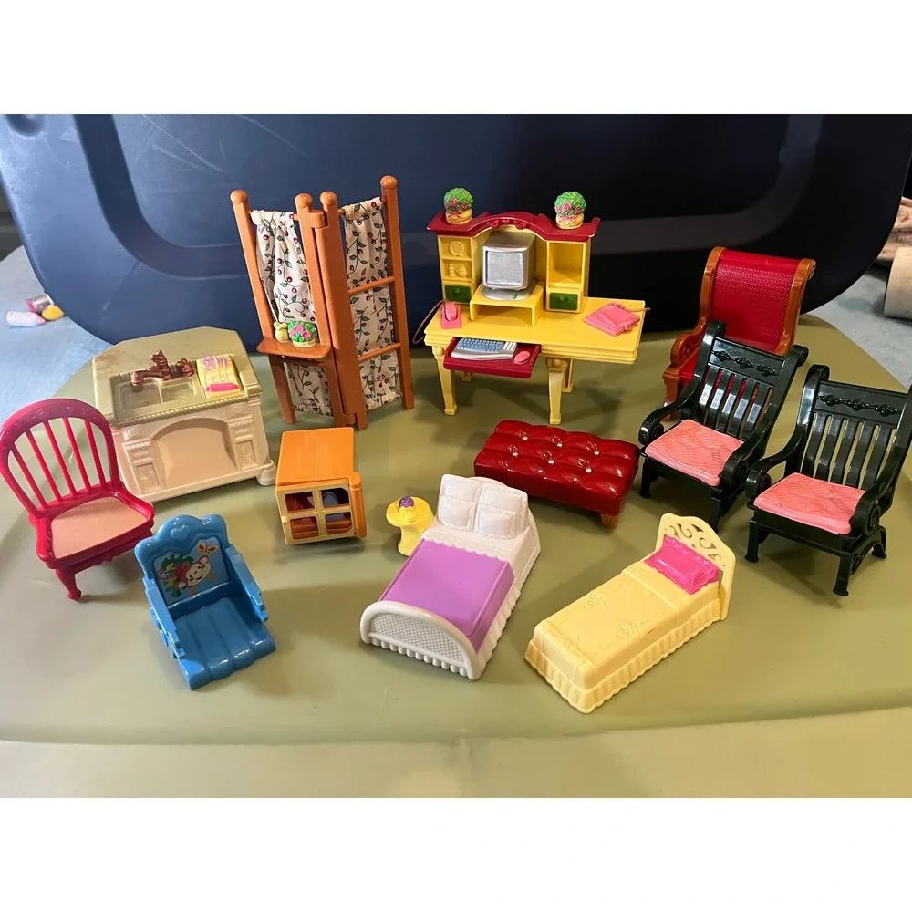 Fisher Price Loving Family Dollhouse Furniture Accessories Vintage Mattel Lot 12